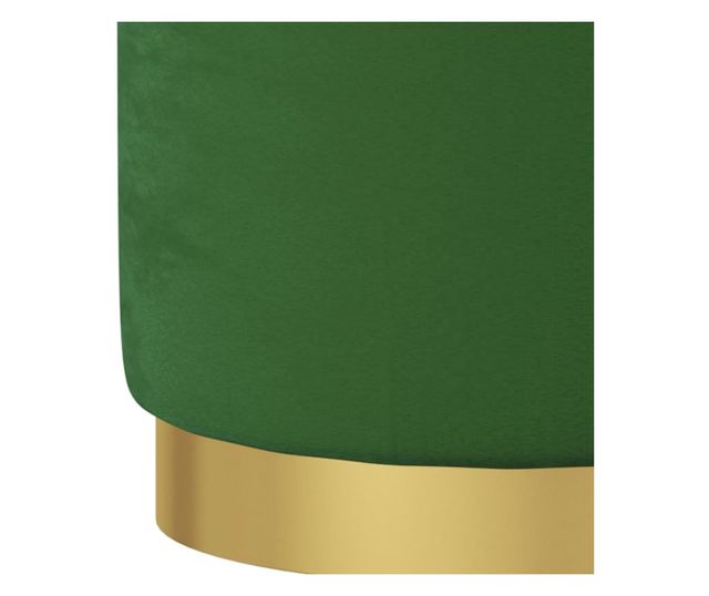 Кръгъл хокер за съхранение, зелен, кадифе