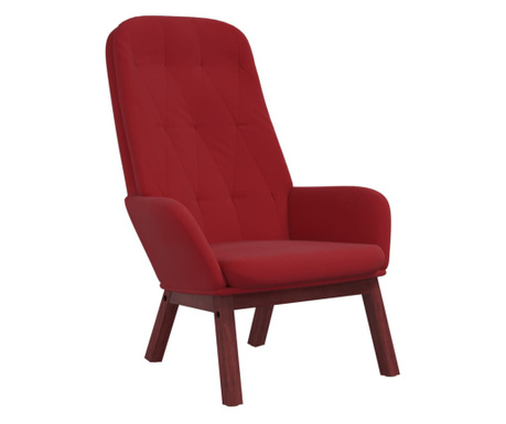 Stolica za opuštanje crvena boja vina baršunasta
