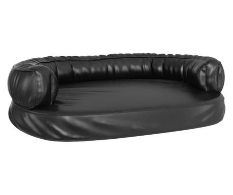 Εργονομικό Κρεβάτι Σκύλου Μαύρο 88 x 65 εκ. από Συνθετικό Δέρμα