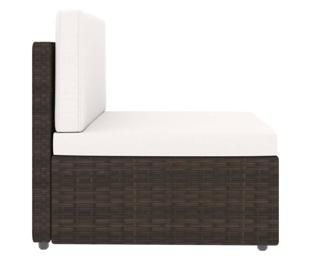 Градински комплект мебели, 10 части, кафяв, полиратан - 4