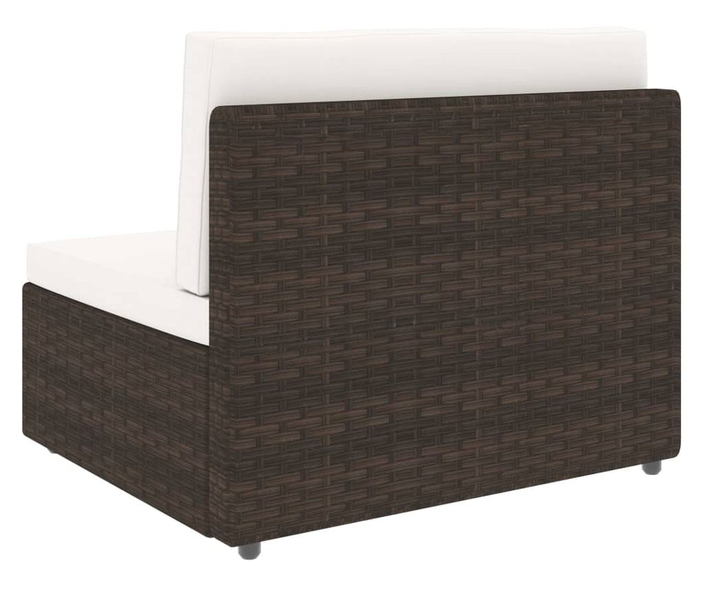 Градински комплект мебели, 7 части, кафяв, полиратан - 5