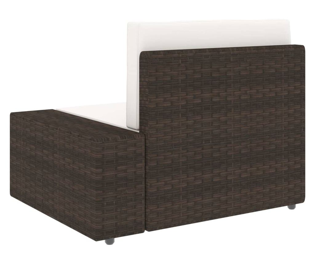 Градински комплект мебели, 10 части, кафяв, полиратан - 8