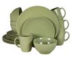 Set Complet Serviciu De Masa, Sage, 16 piese, Cesiro, Verde Salvie Mat cu puncte negre