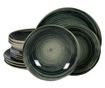 Set Complet Serviciu De Masa, Whirlwind, 12 piese, Cesiro, Alb Ivoire cu negru