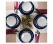 Set Complet Serviciu De Masa, Maritim, 12 piese, Cesiro, Alb Ivoire cu bluemarin