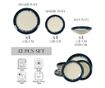 Set Complet Serviciu De Masa, Maritim, 12 piese, Cesiro, Alb Ivoire cu bluemarin