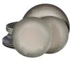 Set Complet Serviciu De Masa, Stone, 12 piese, Cesiro, Alb Ivoire cu gri