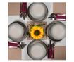 Set Complet Serviciu De Masa, Stone, 12 piese, Cesiro, Alb Ivoire cu gri