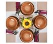 Set Complet Serviciu De Masa, Earth, 12 piese, Cesiro, Alb Ivoire cu maro