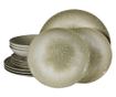 Set Complet Serviciu De Masa, Silver, 12 piese, Cesiro, Alb Ivoire cu gri