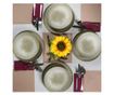 Set Complet Serviciu De Masa, Silver, 12 piese, Cesiro, Alb Ivoire cu gri