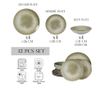 Set Complet Serviciu De Masa, Silver, 12 piese, Cesiro, Alb Ivoire cu gri