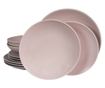 Set Complet Serviciu De Masa, Milkshake, 12 piese, Cesiro, Roz Mat