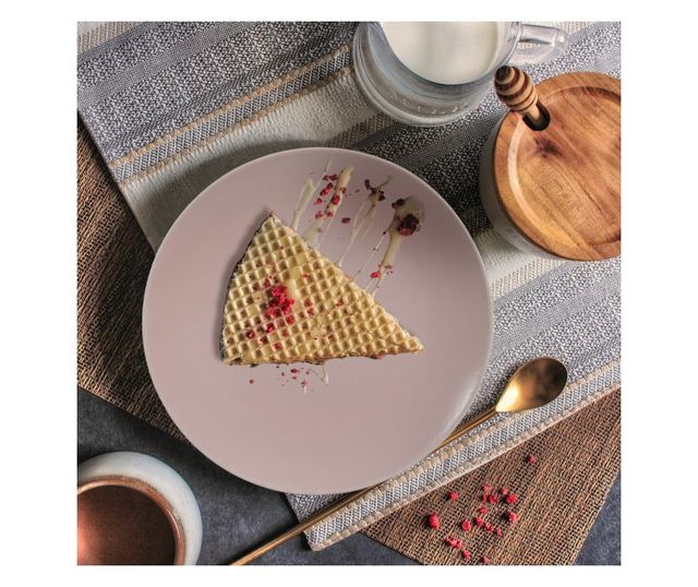 Set Complet Serviciu De Masa, Milkshake, 12 piese, Cesiro, Roz Mat