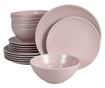 Set Complet Serviciu De Masa, Milkshake, 18 piese, Cesiro, Roz Deschis Mat