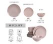 Set Complet Serviciu De Masa, Milkshake, 18 piese, Cesiro, Roz Deschis Mat