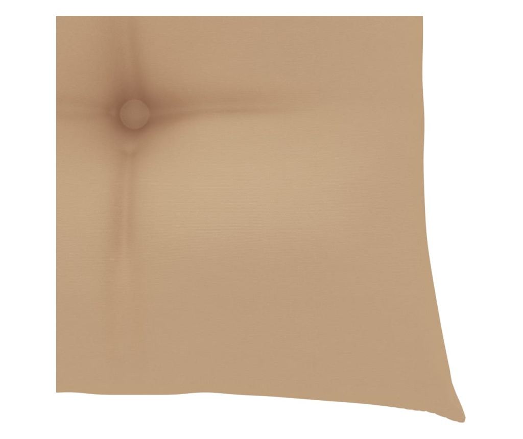 Градински столове с възглавници, 6 бр., бежови, масивно дърво тиково дърво - 9