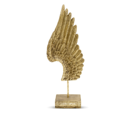 Decoratiune aripa pe suport, auriu, 60x19x11,5 cm