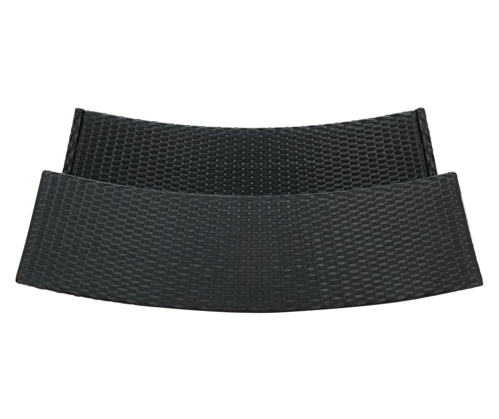 Set vrtnega bara s blazinami, 3 kosi, črna - 7
