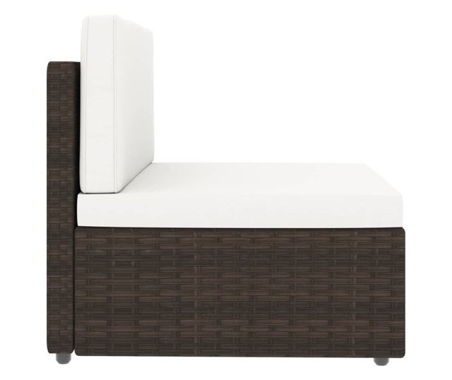 Vrtni namještaj s jastucima, 12 dijelova, smeđi, poliratan