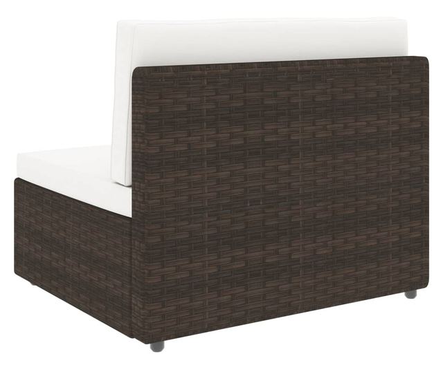 Vrtni namještaj s jastucima, 12 dijelova, smeđi, poliratan