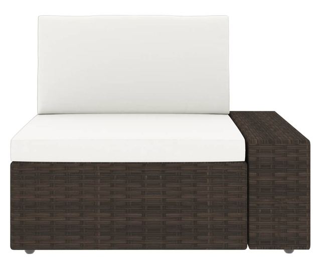 Vrtni namještaj s jastucima, 12 dijelova, smeđi, poliratan