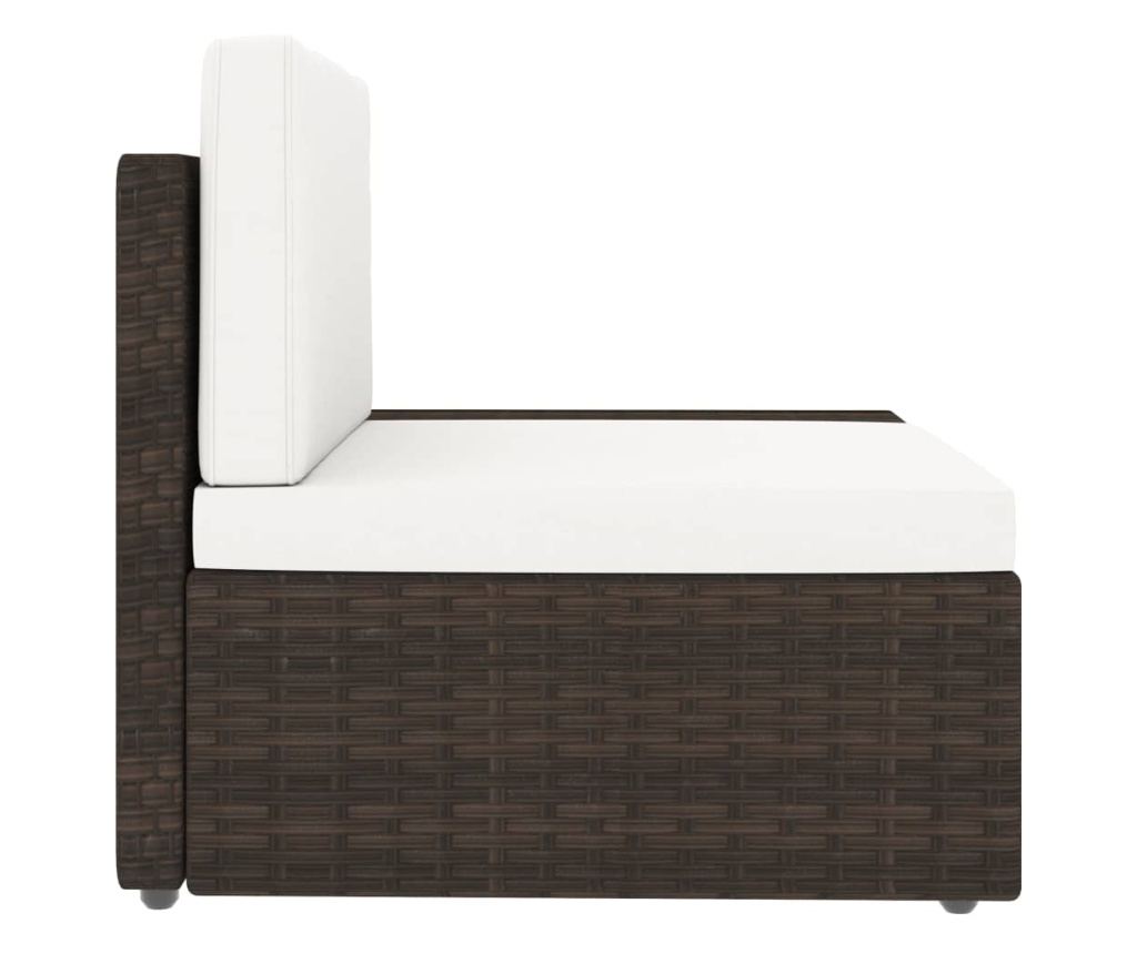 Градински комплект мебели, 10 части, кафяв, полиратан - 7