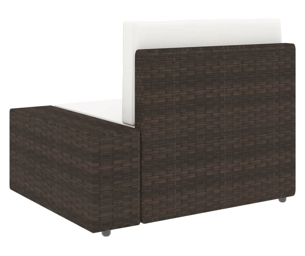 Градински комплект мебели, 7 части, кафяв, полиратан - 7