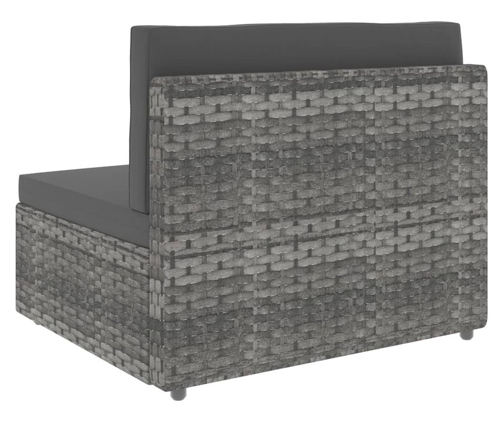 Modularna sofa za 2 osobe, siva, poli ratan - 6
