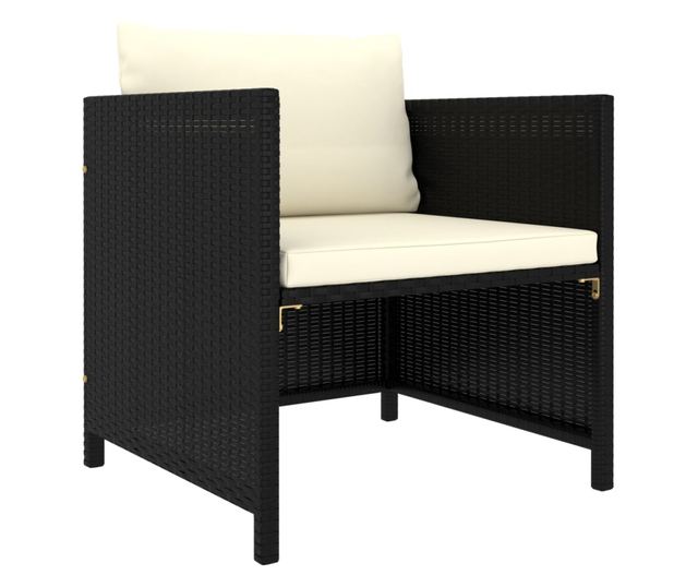 Vrtni namještaj s jastucima, 12 dijelova, crna, poliratan