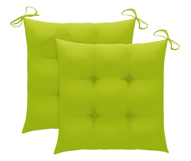 Градински столове с масичка за чай и възглавници, масивна акациева дървесина