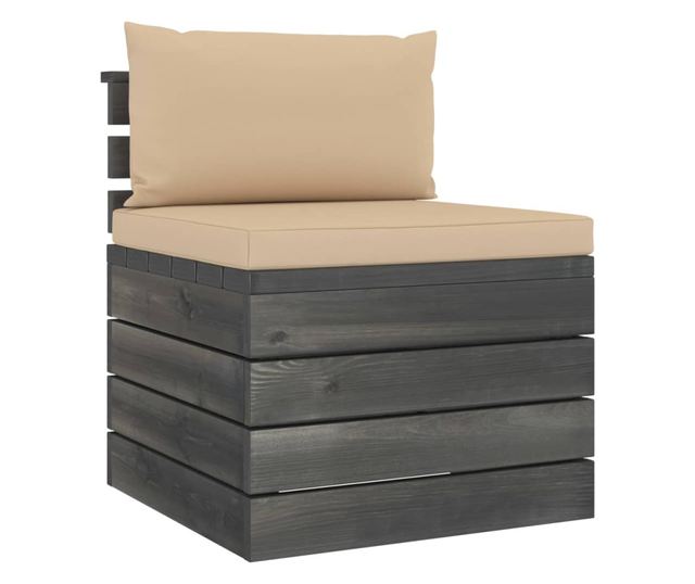 Set namještaja za vrt od paleta, 2 komada, s jastucima, borovo drvo