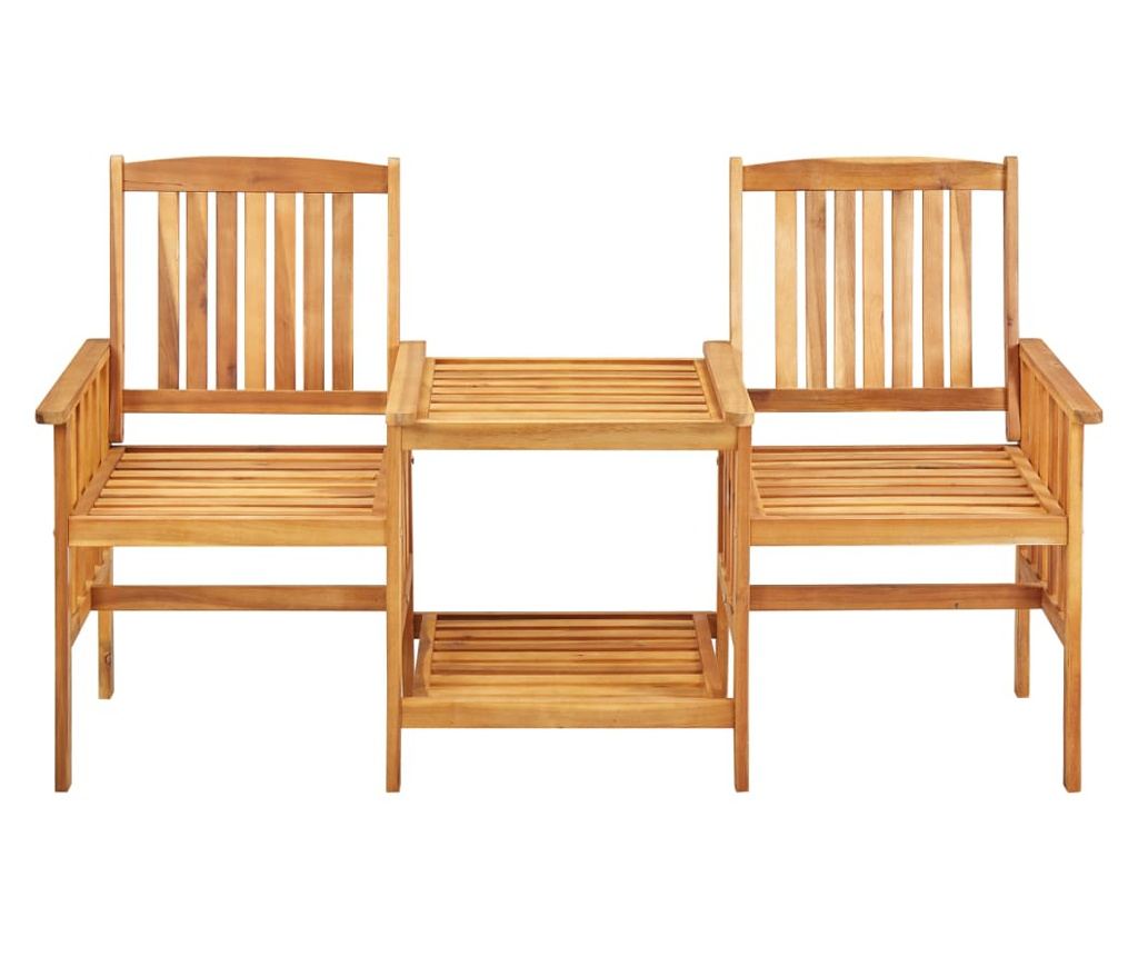 Scaune de grădină cu masă de ceai și perne, lemn masiv acacia - 3