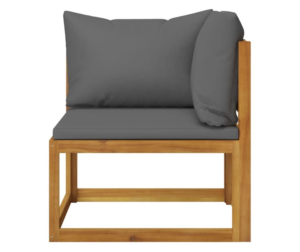 Градински комплект с възглавници, 6 части, акация масив - 9