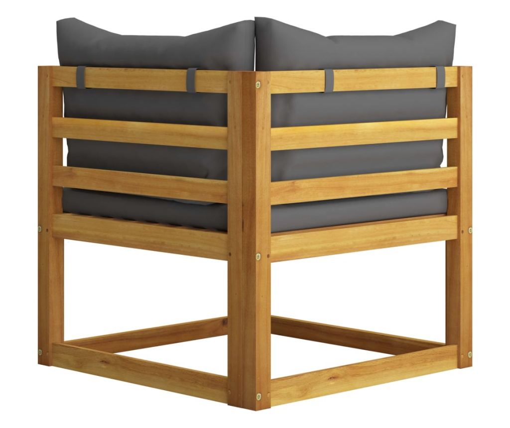 Градински комплект с възглавници, 6 части, акация масив - 11