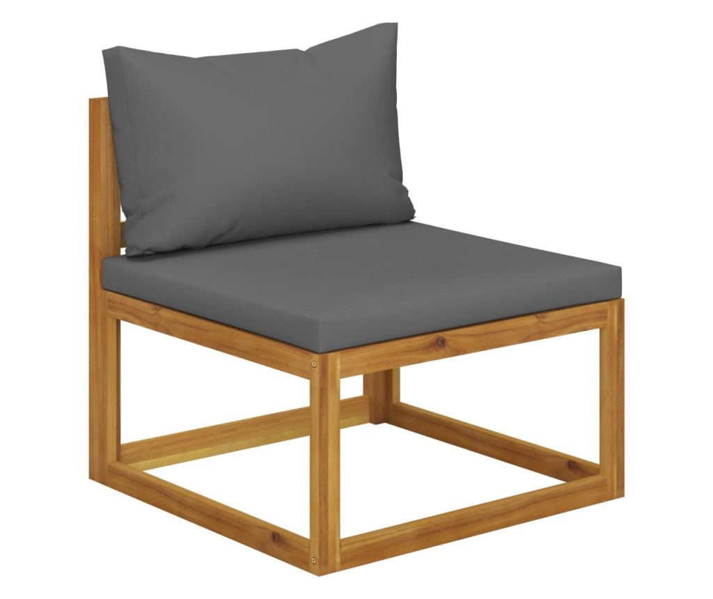 Градински комплект с възглавници, 6 части, акация масив - 3