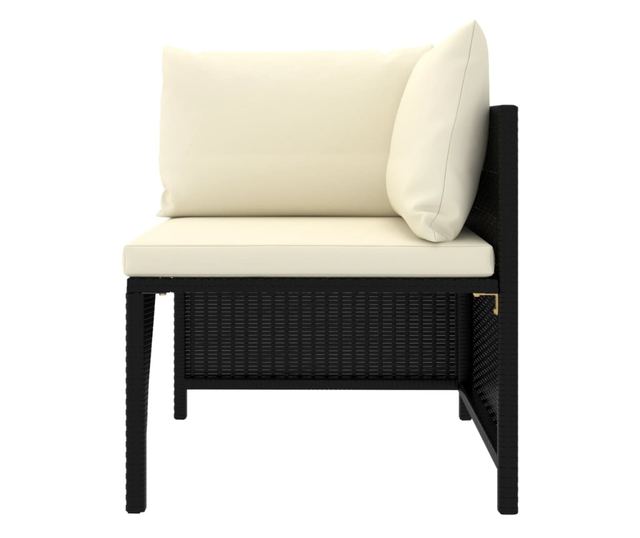 Vrtni namještaj s jastucima, 12 dijelova, crna, poliratan