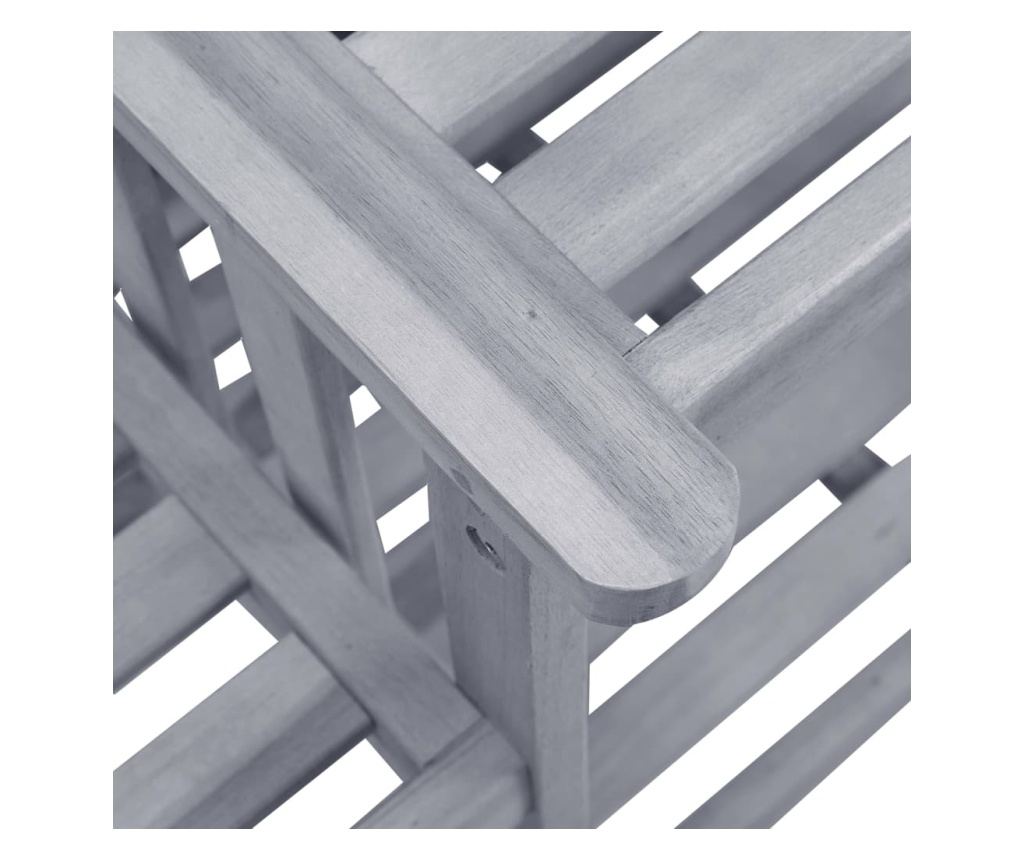 Градински столове с масичка за чай и възглавници, масивна акациева дървесина - 7