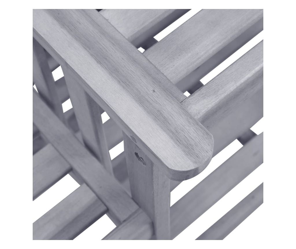 Градински столове с масичка за чай и възглавници, масивна акациева дървесина - 7