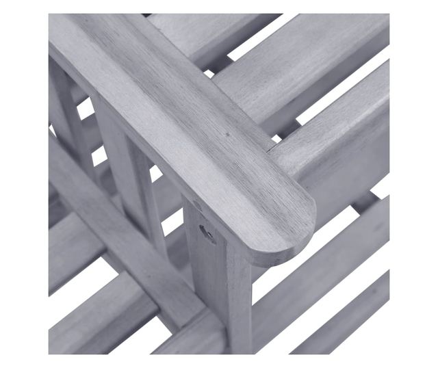 Градински столове с масичка за чай и възглавници, масивна акациева дървесина