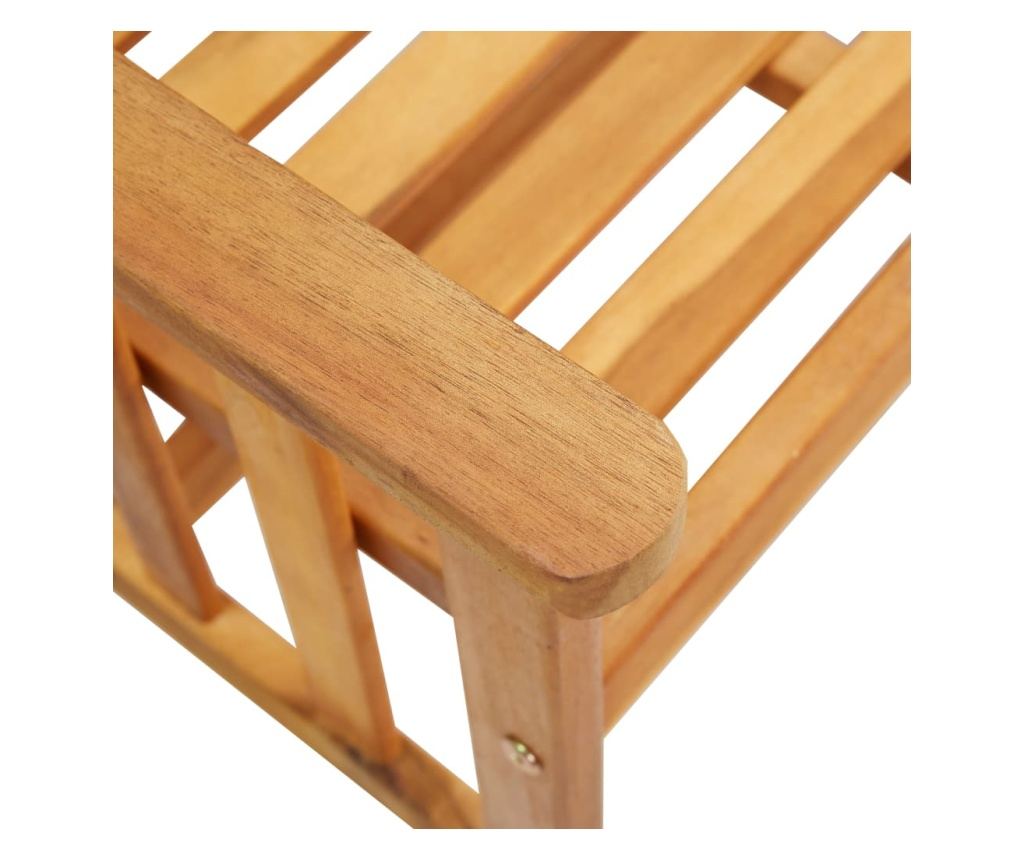 Градински столове с масичка за чай и възглавници, масивно акациево дърво - 5