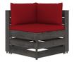 Set mobilier de grădină cu perne, 7 piese, gri, lemn tratat