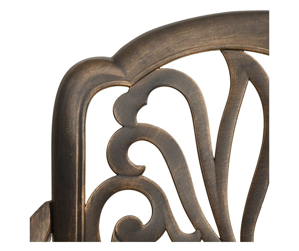 5-dijelni bistro set od lijevanog aluminija brončani - 21