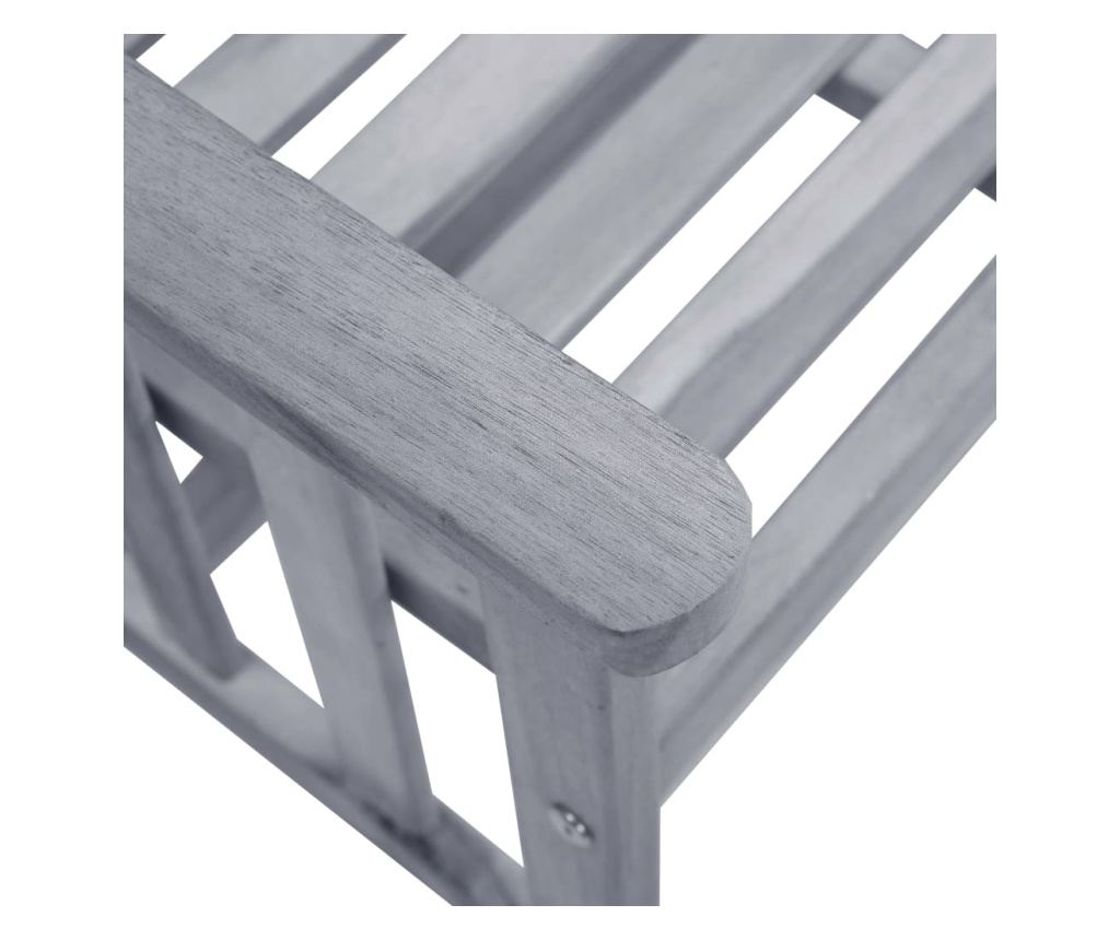 Градински столове с масичка за чай и възглавници, масивна акациева дървесина - 6