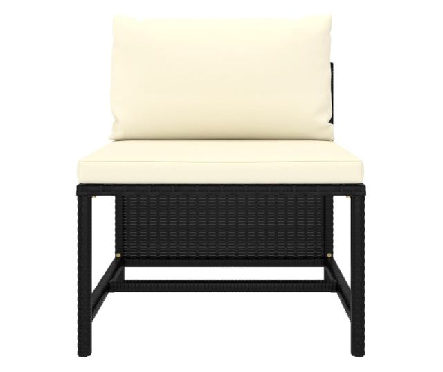 Vrtni namještaj s jastucima, 12 dijelova, crna, poliratan