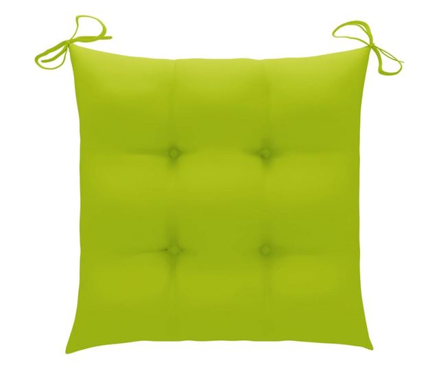 Градински столове с масичка за чай и възглавници, масивна акациева дървесина