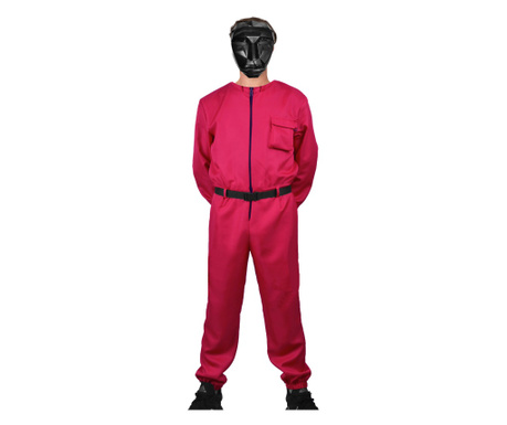 Детски костюм IdeallStore®, Squid Game, модел Leader, 7-9 години, червен, включен колан