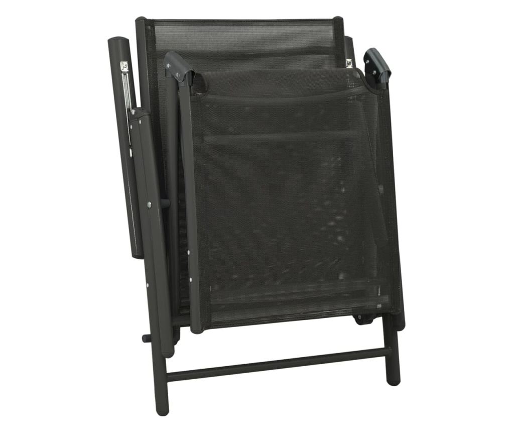 Set vrtnega pohištva, 3 kosi, črna, tekstilena in aluminij - 6
