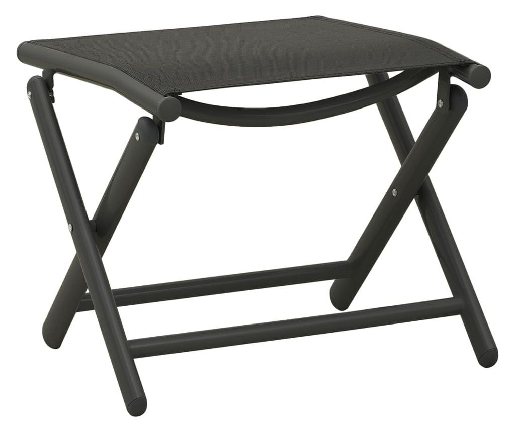 Set vrtnega pohištva, 3 kosi, črna, tekstilena in aluminij - 8