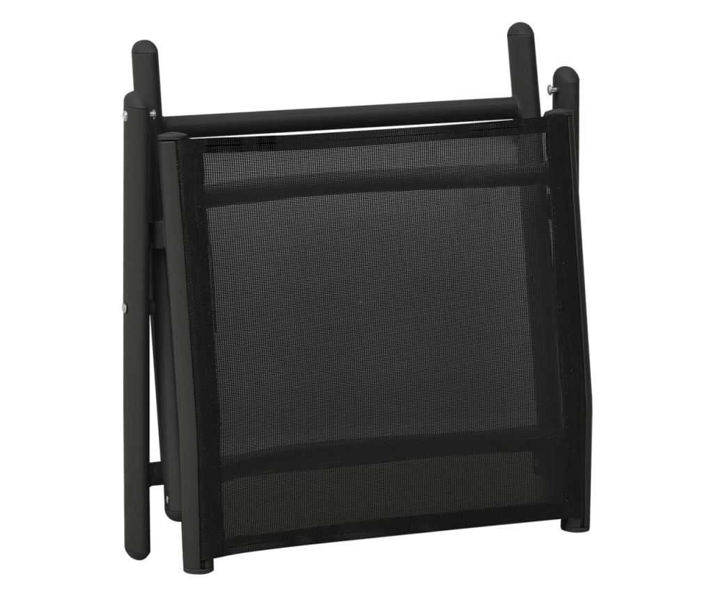 Set vrtnega pohištva, 3 kosi, črna, tekstilena in aluminij - 10